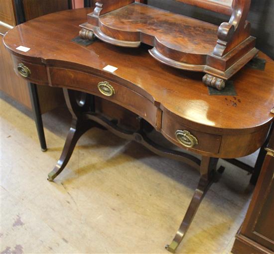 Mahogany kidneyshape dressing table